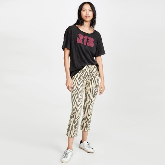 NWT CurrentElliott zebra print crop jeans, 27